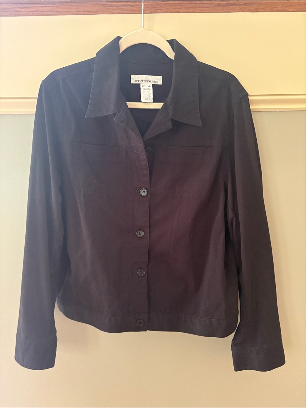 Jones New York Black Button-Front Shirt Jacket